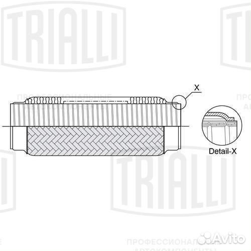 Гофра выхл трубы 55x120 InterLock нерж сталь FTi 0