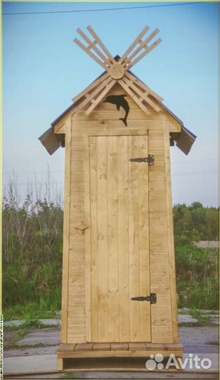 Дачный туалет деревянный с установкой UNC