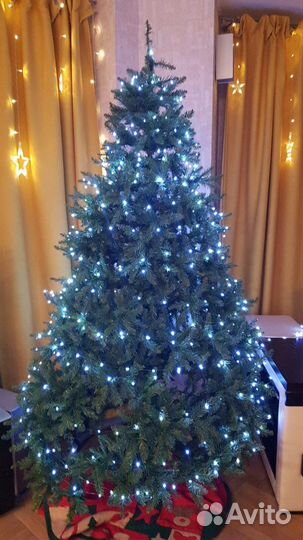 Ель искусственная 210см новогодняя металл основан
