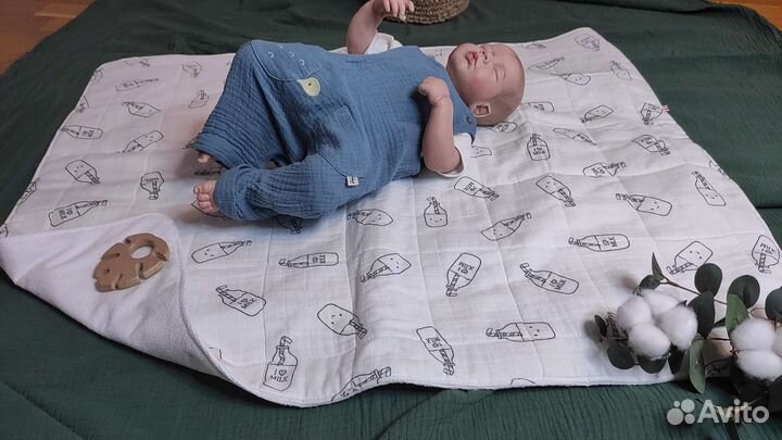 Непромокаемая муслиновая пеленка коврик