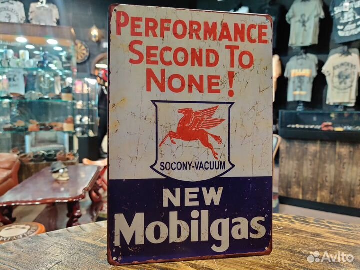 Табличка металлическая New Mobilgas