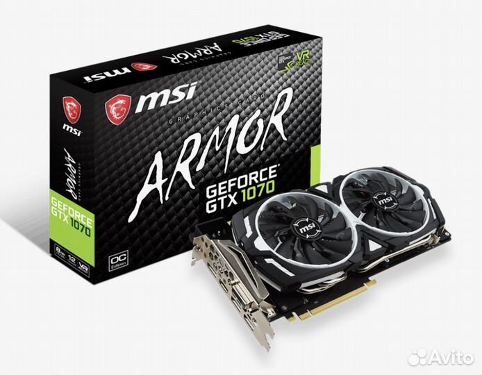 Видеокарта Geforce MSI Armor GTX1070 8Gb