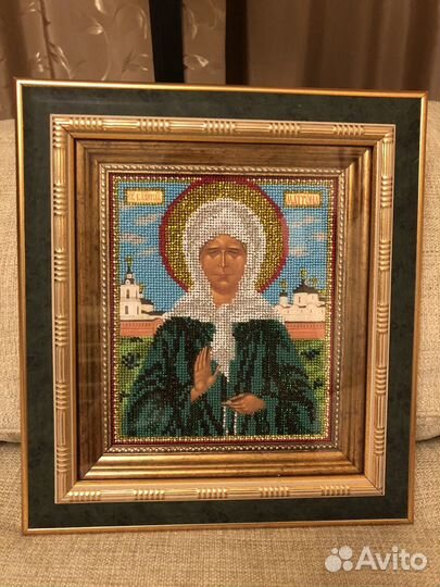 Икона Матрона московская бисером