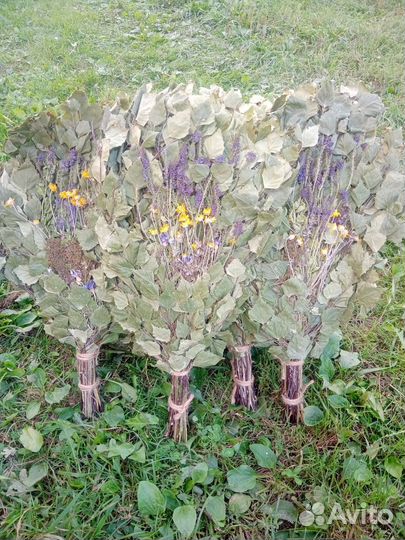 Веники для бани берёза с травами