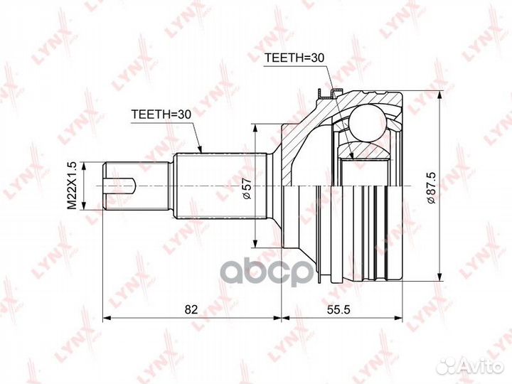 ШРУС наружный перед прав/лев CO3719 lynxauto