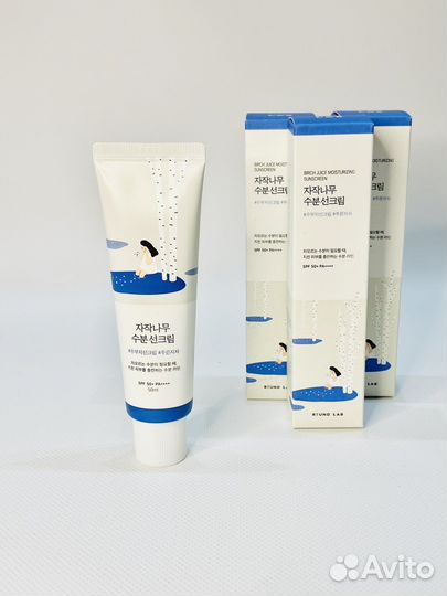 Увл SPF 50++++ крем Round Lab Birch Moist Sun
