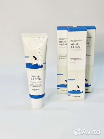 Увл SPF 50++++ крем Round Lab Birch Moist Sun