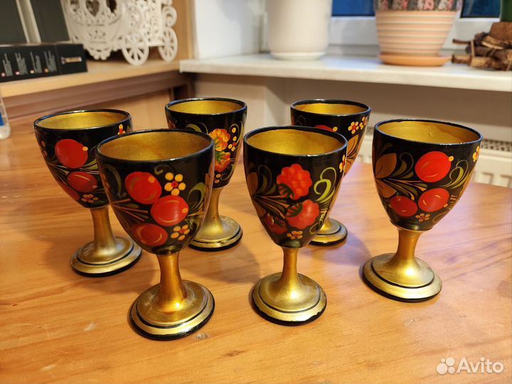 Деревянные рюмки хохлома