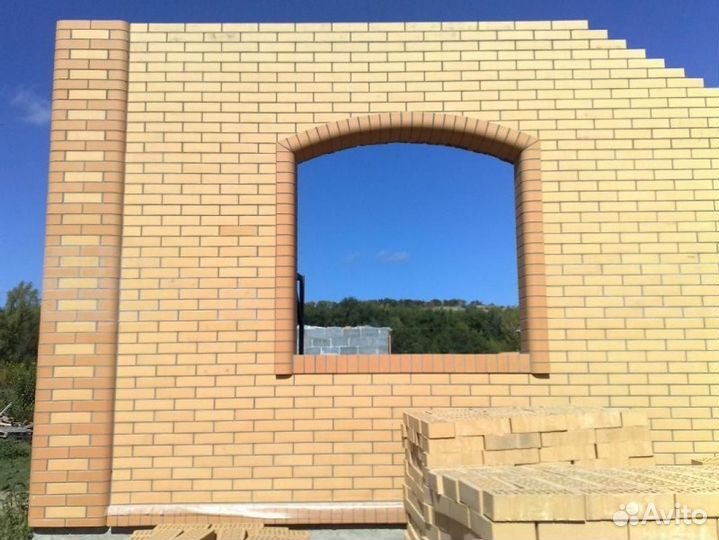 Облицовочный кирпич желтый керамический с заводско