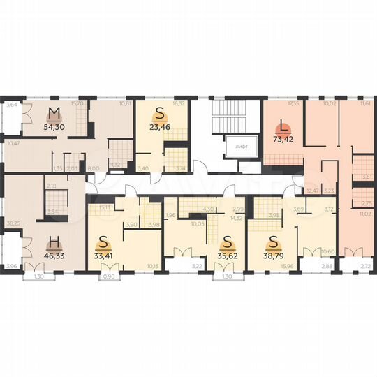 3-к. квартира, 73,4 м², 5/5 эт.