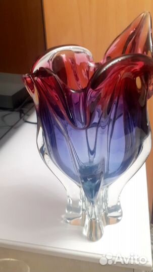 Петушокваза чехословакия, гутное стекло