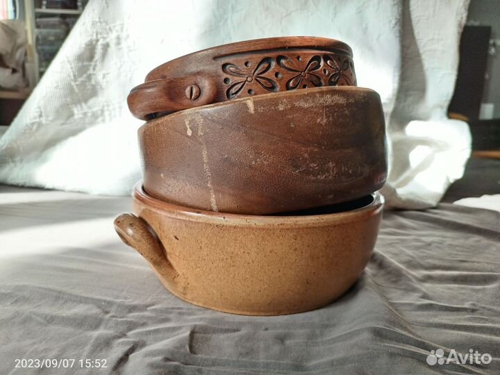 Деревянные и керамические миски для кухни, дачи