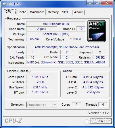 Процессор AMD Phenom X4 9100e (AM2 и AM2+)