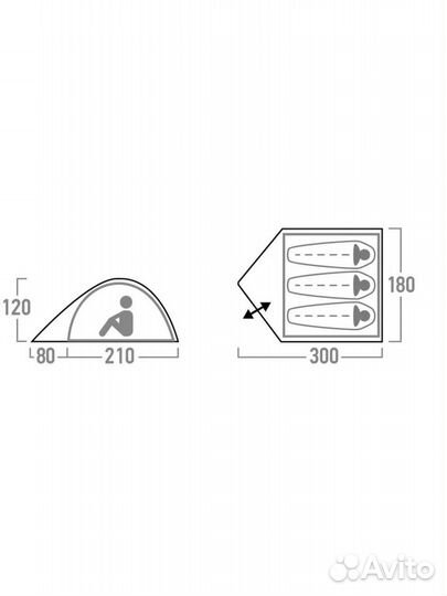 Трехместная туристическая палатка
