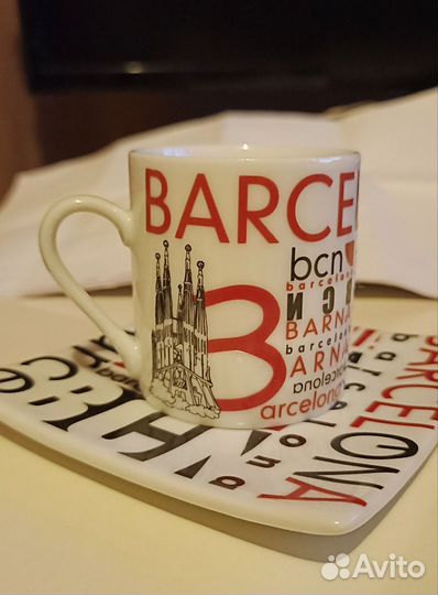 Кофейный комплект. Керамика - 1 чашка и 1 блюдце