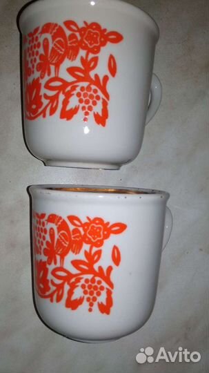 Чашка бокал СССР.птицы райские. за 2шт(рн пз)