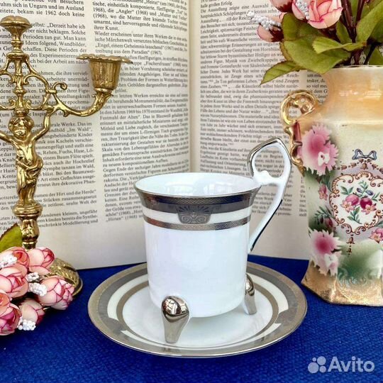 Чайная пара Sheng Xing China серебряный ободок