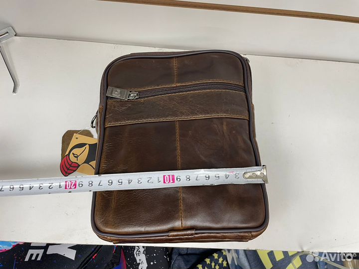 Сумка мужская натуральная кожа через плечо