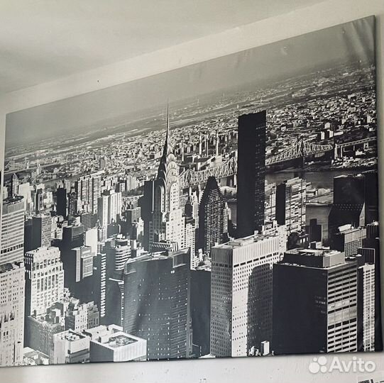 Полотно IKEA чб NEW york для настенной фотокартины