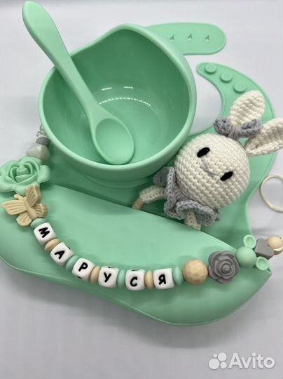 Именной держатель для соски, грызунок