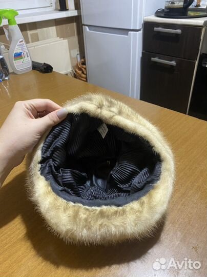 Берет, шапка натуральный мех