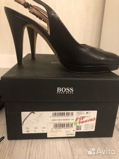 Босоножки, туфли черные hugo boss