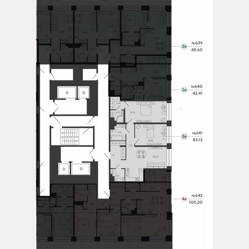 2-к. квартира, 83,1 м², 14/18 эт.