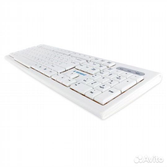 Клавиатура USB белая с коротким ходом клавиш