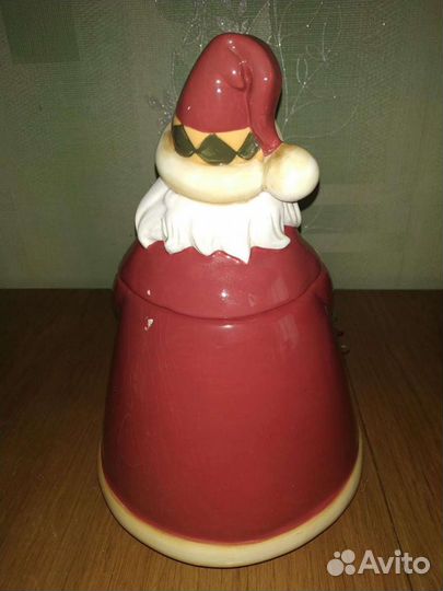 Большая фарфоровая шкатулка Дед Мороз редкая