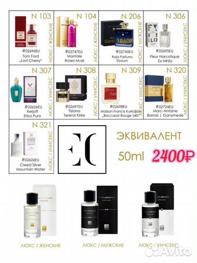 Мужские и женские духи Гринвей(Эмперио)