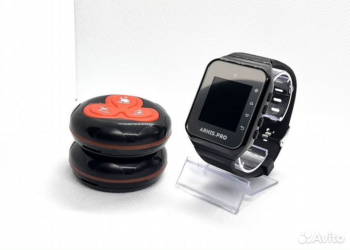 Кнопка и часы пейджер вызов официанта. Комплект