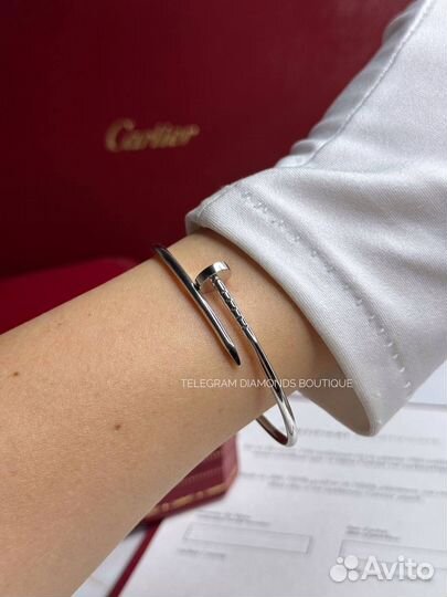 Браслет cartier juste un clou белое золото 750
