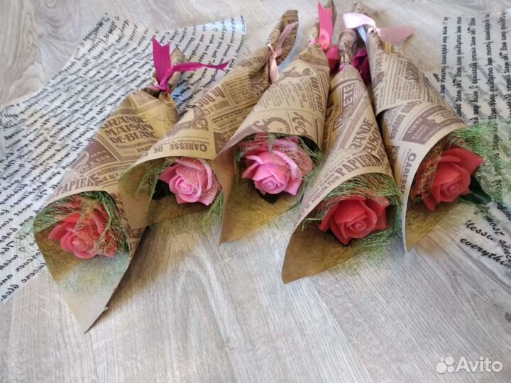 Букет из мыльных роз