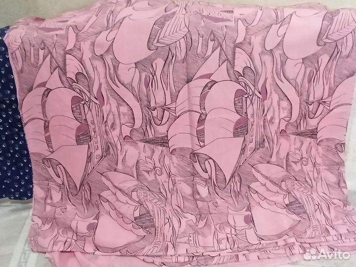 Отрез ткани СССР. Сатин. Штапель. Хлопок