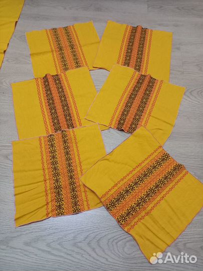 Скатерть и салфетки винтаж, 70е. Польша