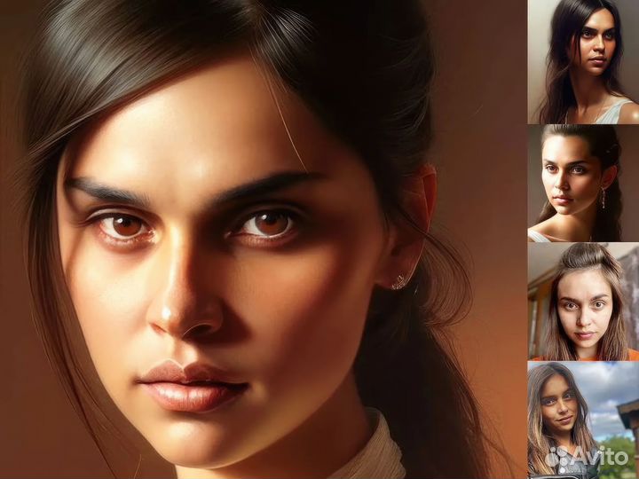 Портрет по фото на заказ, Нейросеть, Иллюстрации