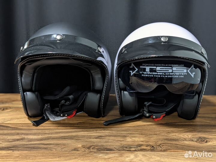 Мотошлем с очками ретро мужской женский новый