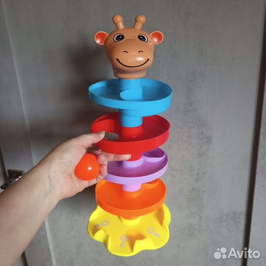 Развивающая игрушка пирамидка горка, шарогон