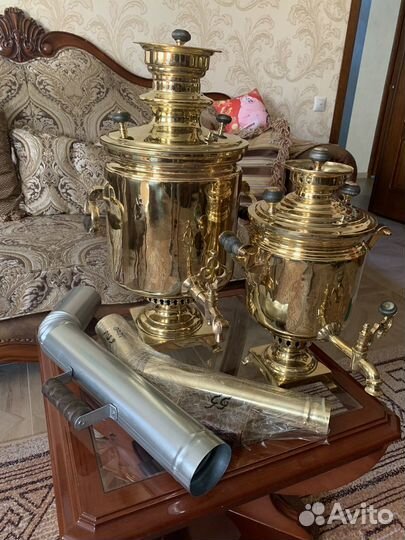 Самовар на дровах медный