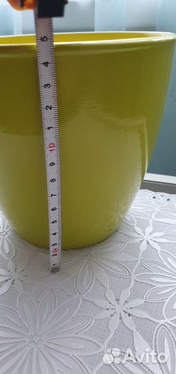 Горшок для цветов зеленый