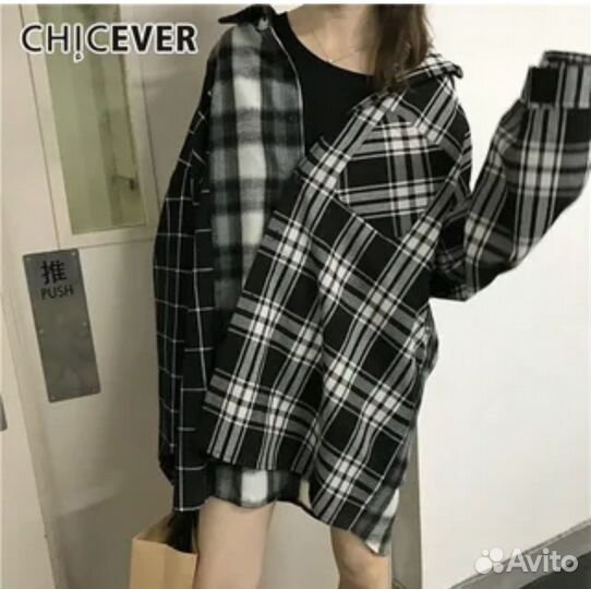 Рубашка клечатая плотная