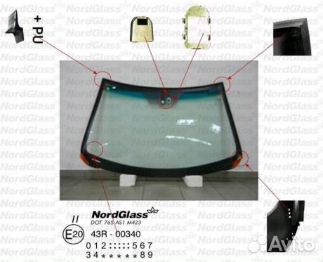 Стекло лобовое Toyota Camry 2006- (дд) AGC