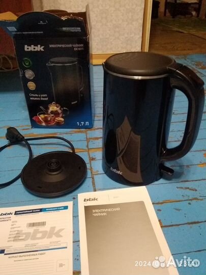 Чайник электрический, цилиндр, объем 1,7 л