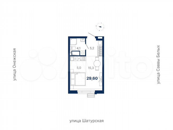 Квартира-студия, 29,6 м², 9/17 эт.