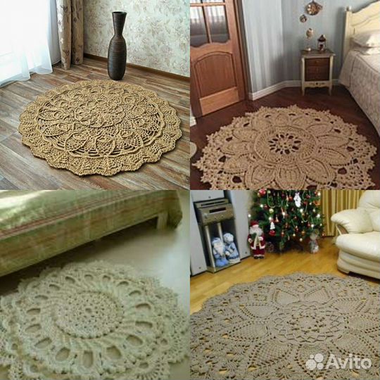 Ковер вязаный, ручной работы
