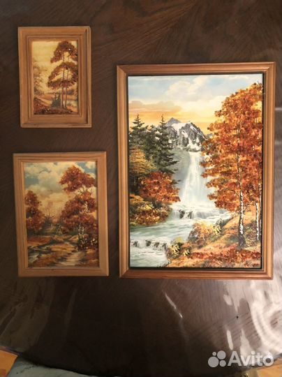 Картина с янтарем