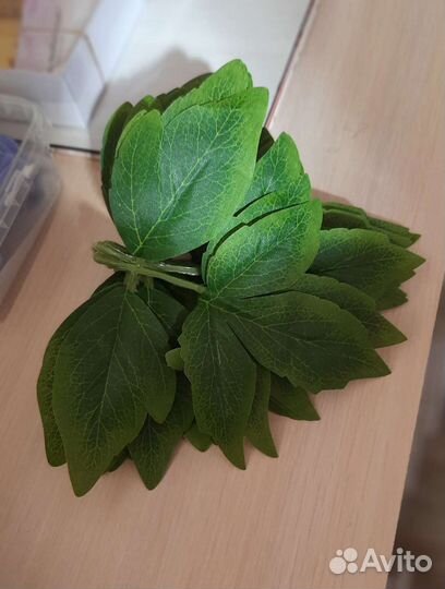 Искусственные листья пион и тюльпан