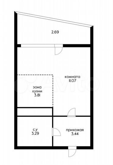 Квартира-студия, 25 м², 4/12 эт.