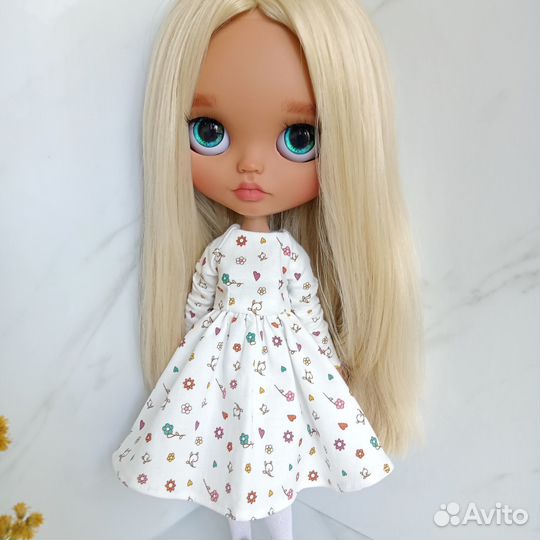 Одежда для кукол Блайз/Blythe (платье + гольфики)