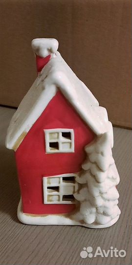 Домик зимний новогодний керамика
